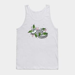 Brevity Of Life, Calligraphy and Mint Tank Top